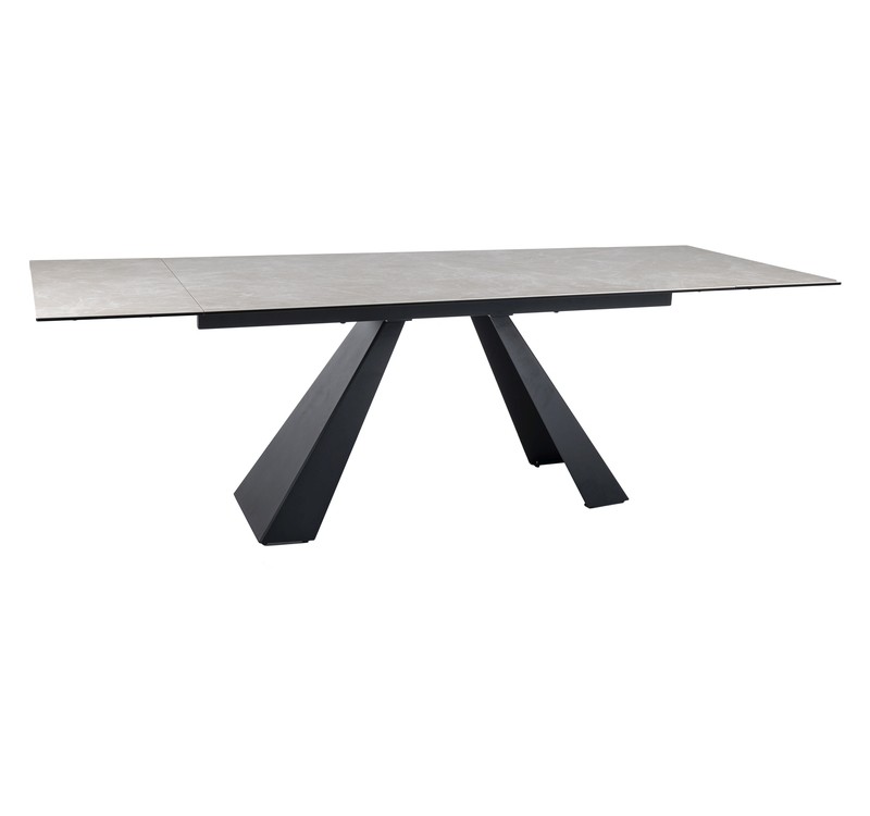 STÓŁ SALVADORE CERAMIC KREM DIAMOND CREAM / CZARNY MAT (160-240)X90