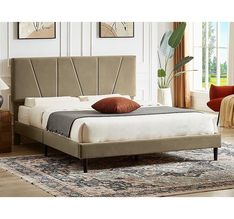 ŁÓŻKO SAVANA VELVET 160X200 KOLOR BEŻ BLUVEL 28