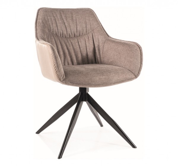 KRZESŁO SEMPRE BREGO/BUFFALO CZARNY STELAŻ / BEŻ 34/BEŻ 01