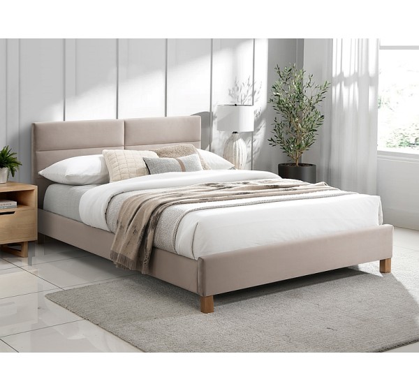 ŁÓŻKO SIERRA VELVET 120x200 KOLOR BEŻ/DĄB TAP. BLUVEL 28
