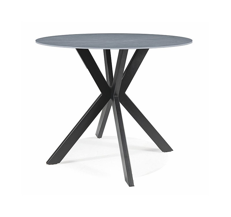STÓŁ TALIA SZARY (EFEKT MARMURU)/CZARNY FI90