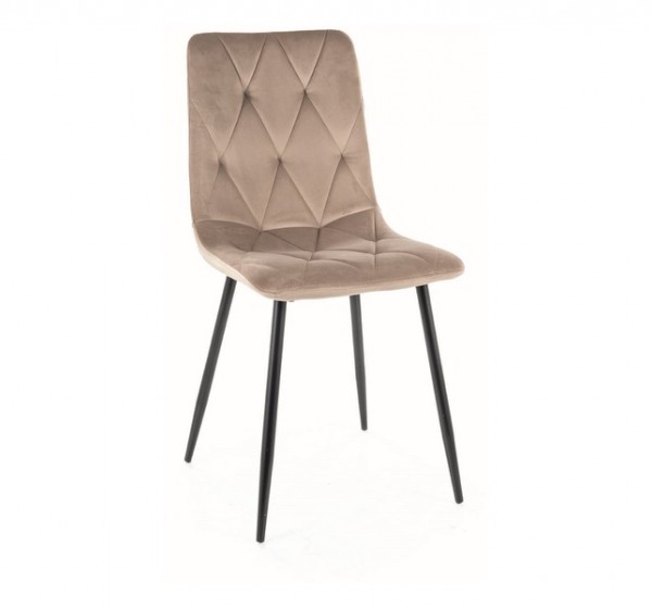 KRZESŁO TOM VELVET CZARNY STELAŻ/C. BEŻ BLUVEL 40