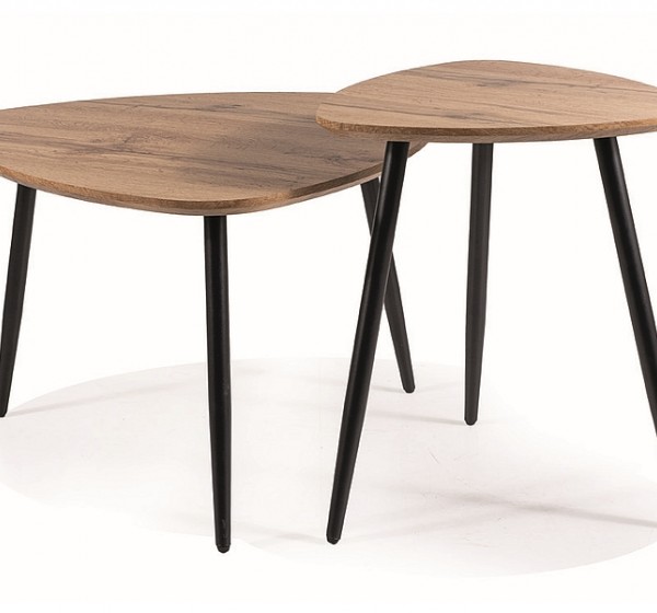 ŁAWA TWIN DĄB ARTISAN/CZARNY (ZESTAW)