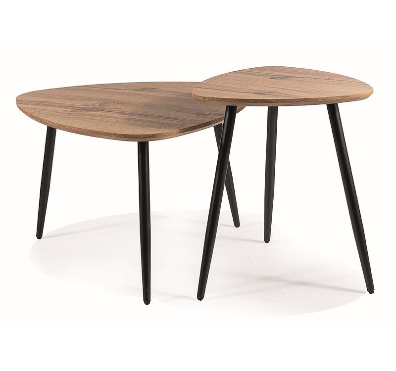 ŁAWA TWIN DĄB ARTISAN/CZARNY (ZESTAW)