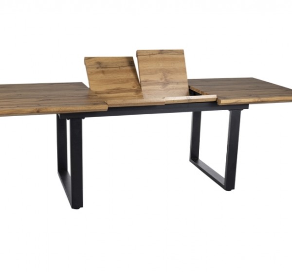 STÓŁ UMBERTO II DĄB ARTISAN/CZARNY 160(240)X90