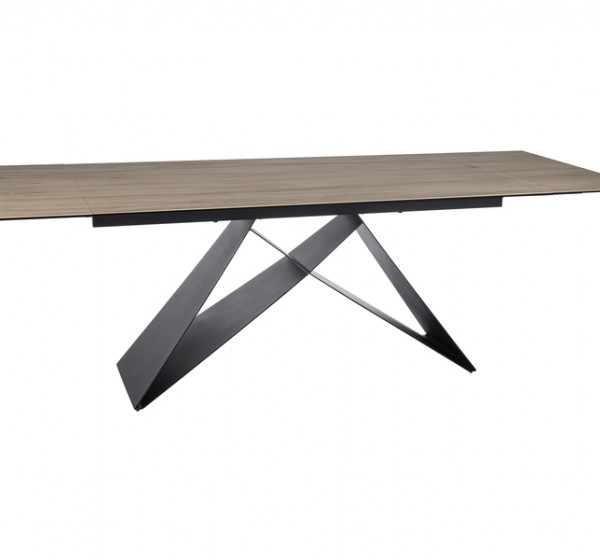 STÓŁ WESTIN CERAMIC JASNY BRĄZ SABBIA / CZARNY MAT (160-240)X90