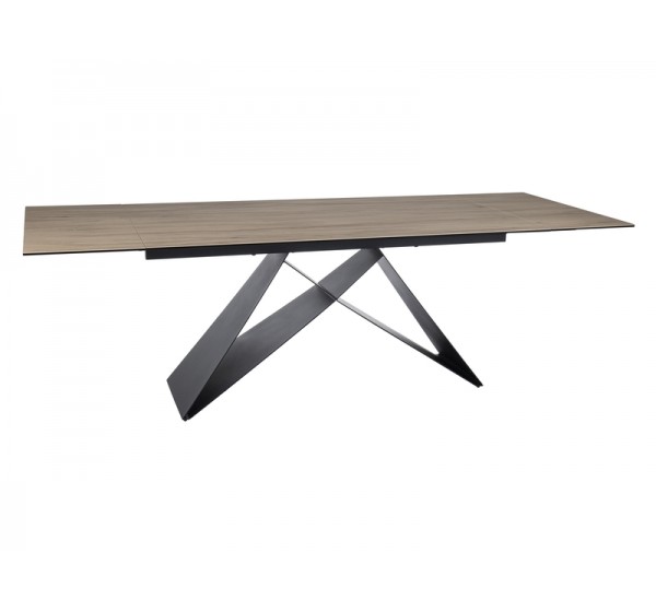 STÓŁ WESTIN CERAMIC JASNY BRĄZ SABBIA / CZARNY MAT (160-240)X90