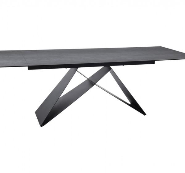 STÓŁ WESTIN CERAMIC JASNY SZARY PIETRA DI SAVOIA / CZARNY MAT (160-240)X90