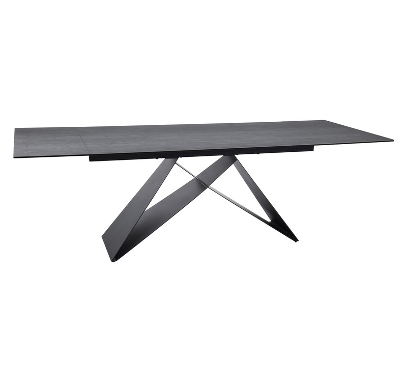 STÓŁ WESTIN CERAMIC JASNY SZARY PIETRA DI SAVOIA / CZARNY MAT (160-240)X90