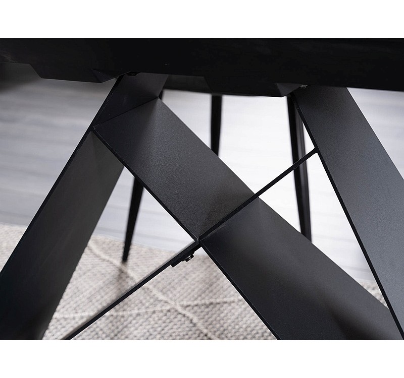 Τραπέζι κουζίνας επεκτεινόμενο κεραμικό λευκό με μαύρο WESTIN 120(+40)х80х76 DIOMMI 80-854