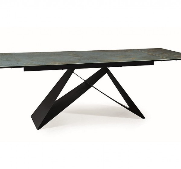 STÓŁ WESTIN CERAMIC TURKUS OSSIDO VERDE / CZARNY MAT (160-240)X90