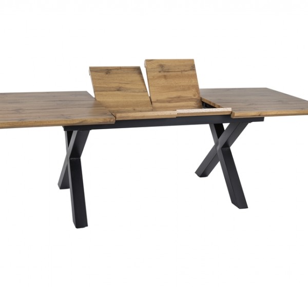 STÓŁ XAVIERO II DĄB ARTISAN/CZARNY 160(240)X90