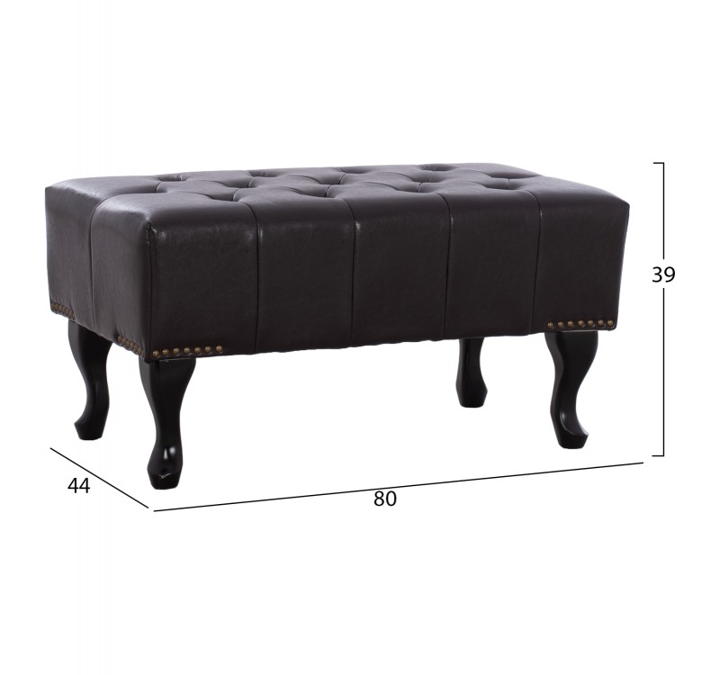 ΤΑΜΠΟΥΡΕ ΥΠΟΠΟΔΙΟ T.CHESTERFIELD EMMA HM226.01 PU 80x44x39Y εκ.ΣΚ.ΚΑΦΕ