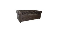 ΚΑΝΑΠΕΣ 3ΘΕΣΙΟΣ T.CHESTERFIELD HM3009.01 ΤΕΧΝΟΔΕΡΜΑ ΣΚΟΥΡΟ ΚΑΦΕ 208x90x73Υ εκ.