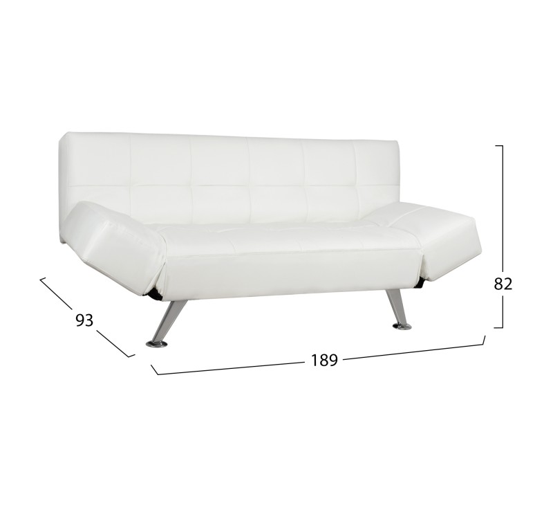 ΚΑΝΑΠΕΣ ΚΡΕΒΑΤΙ HM3001.01 THOM ΜΕ ΑΝΑΔΙΠΛΟΥΜΕΝΑ ΜΠΡΑΤΣΑ ΛΕΥΚΟ PU 189x93x82Υεκ.