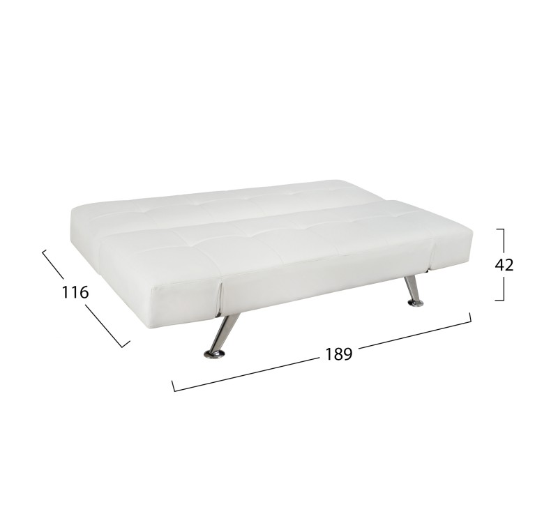 ΚΑΝΑΠΕΣ ΚΡΕΒΑΤΙ HM3001.01 THOM ΜΕ ΑΝΑΔΙΠΛΟΥΜΕΝΑ ΜΠΡΑΤΣΑ ΛΕΥΚΟ PU 189x93x82Υεκ.