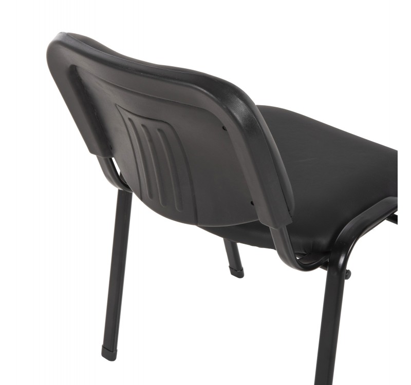 ΚΑΡΕΚΛΑ JANISHA HM1010.01 ΜΕ ΔΕΡΜΑΤΙΝΗ PU ΜΑΥΡΟ 53,5x59x77 εκ.