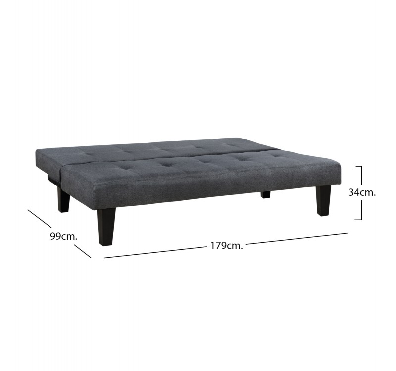 ΚΑΝΑΠΕΣ ΚΡΕΒΑΤΙ HM3000.02 ΜΕ ΥΦΑΣΜΑ ΓΚΡΙ-ΑΝΘΡΑΚΙ 180x82.5x78Υ εκ.