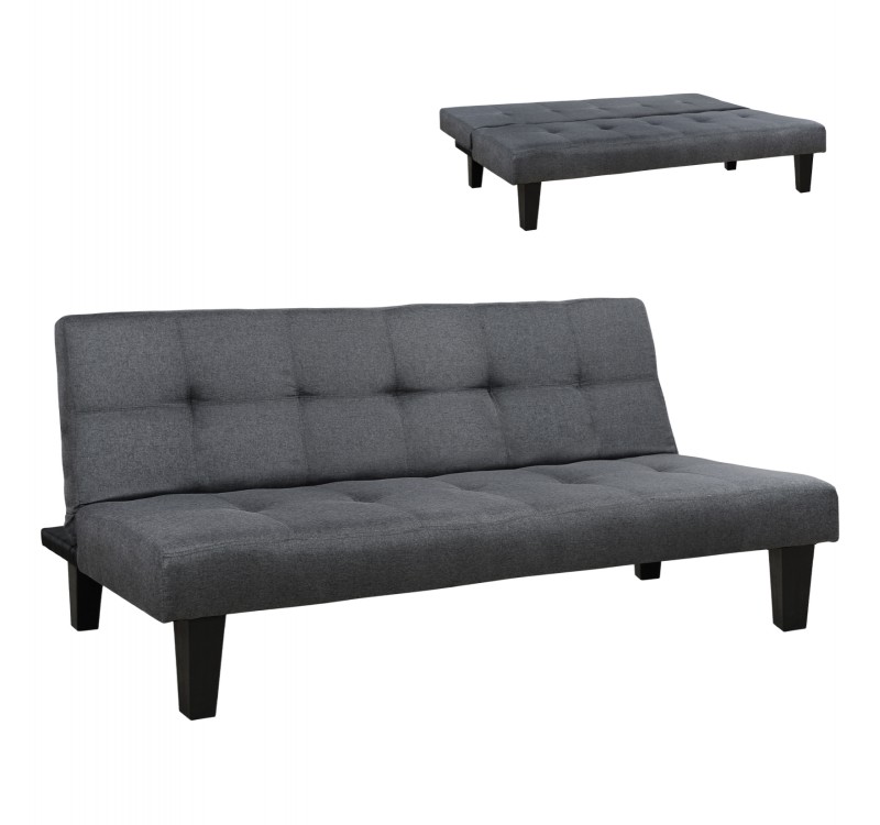 ΚΑΝΑΠΕΣ ΚΡΕΒΑΤΙ HM3000.02 ΜΕ ΥΦΑΣΜΑ ΓΚΡΙ-ΑΝΘΡΑΚΙ 180x82.5x78Υ εκ.