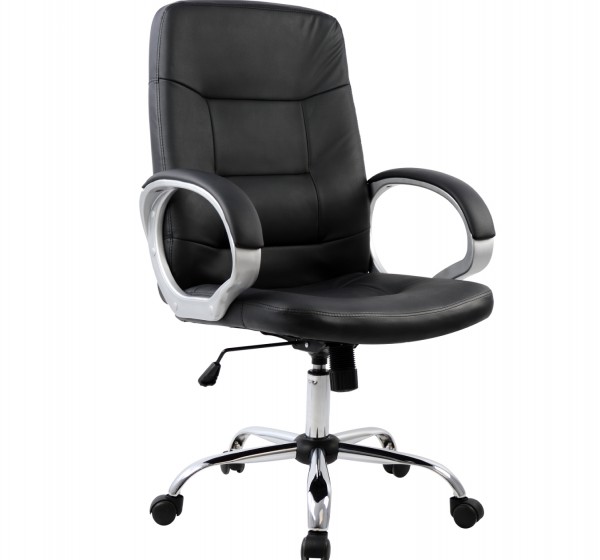 ΚΑΡΕΚΛΑ ΓΡΑΦΕΙΟΥ IVERN HM1024.01 ΜΑΥΡΗ ΔΙΕΥΘΥΝΤΙΚΗ ΜΕ ΠΟΔΙ ΧΡΩΜΙΟΥ 64x55x112-120Υ εκ.