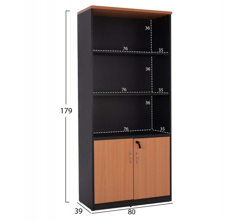 ΒΙΒΛΙΟΘΗΚΗ ΓΡΑΦΕΙΟΥ ΕΠΑΓΓΕΛΜΑΤΙΚΗ ABELINA 80Χ39Χ179Υεκ.HM2014.01 ΣΕ ΧΡΩΜΑ ΟΞΙΑ ΜΕ 2 ΠΟΡΤΕΣ