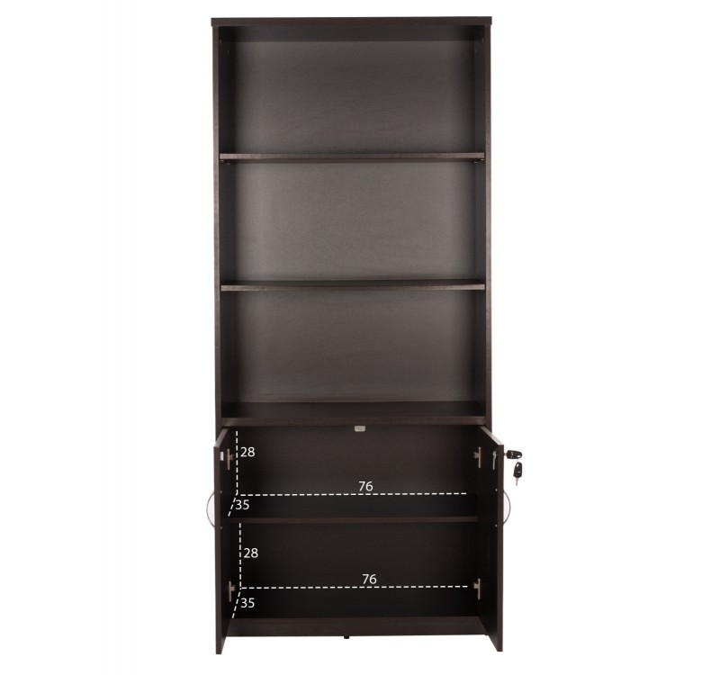 ΒΙΒΛΙΟΘΗΚΗ ΓΡΑΦΕΙΟΥ ΕΠΑΓΓΕΛΜΑΤΙΚΗ CAITLYN 80Χ39Χ179Υεκ.HM2014.02 WENGE ΜΕ 2 ΠΟΡΤΕΣ