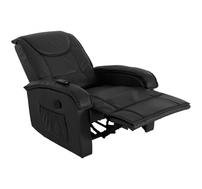 ΠΟΛΥΘΡΟΝΑ RELAX ΜΕ ΜΗΧΑΝΙΣΜΟ MASSAGE ROCCA HM0026.01 PU ΜΑΥΡΟ 88x90x80 εκ.