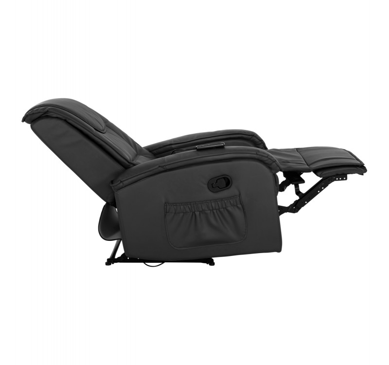 ΠΟΛΥΘΡΟΝΑ RELAX ΜΕ ΜΗΧΑΝΙΣΜΟ MASSAGE ROCCA HM0026.01 PU ΜΑΥΡΟ 88x90x80 εκ.