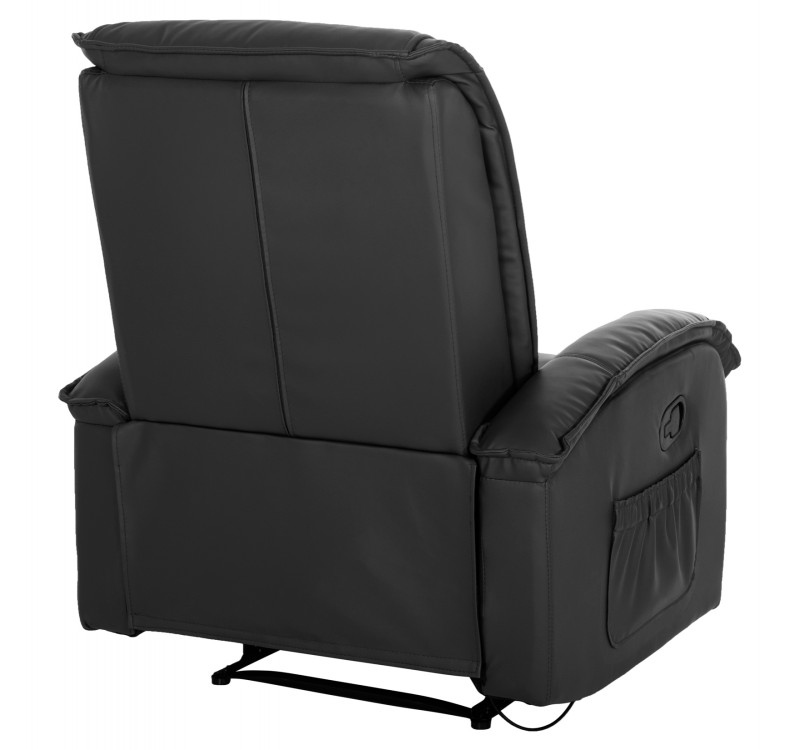 ΠΟΛΥΘΡΟΝΑ RELAX ΜΕ ΜΗΧΑΝΙΣΜΟ MASSAGE ROCCA HM0026.01 PU ΜΑΥΡΟ 88x90x80 εκ.