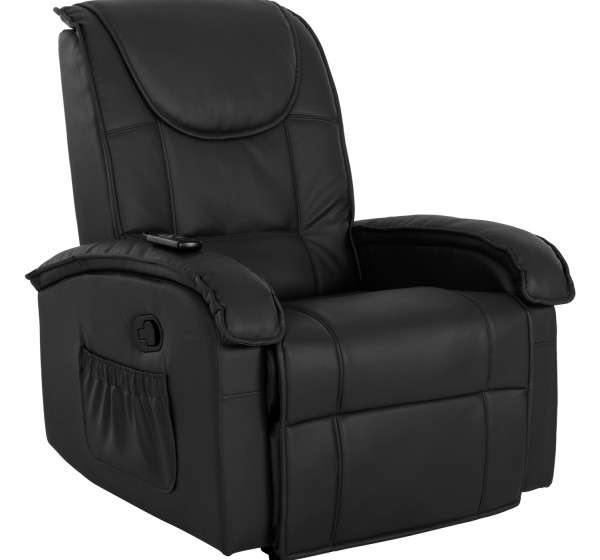 ΠΟΛΥΘΡΟΝΑ RELAX ΜΕ ΜΗΧΑΝΙΣΜΟ MASSAGE ROCCA HM0026.01 PU ΜΑΥΡΟ 88x90x80 εκ.