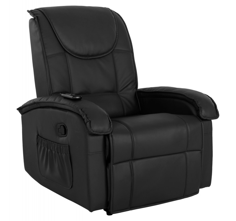 ΠΟΛΥΘΡΟΝΑ RELAX ΜΕ ΜΗΧΑΝΙΣΜΟ MASSAGE ROCCA HM0026.01 PU ΜΑΥΡΟ 88x90x80 εκ.