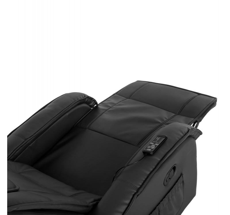 ΠΟΛΥΘΡΟΝΑ RELAX ΜΕ ΜΗΧΑΝΙΣΜΟ MASSAGE ROCCA HM0026.01 PU ΜΑΥΡΟ 88x90x80 εκ.