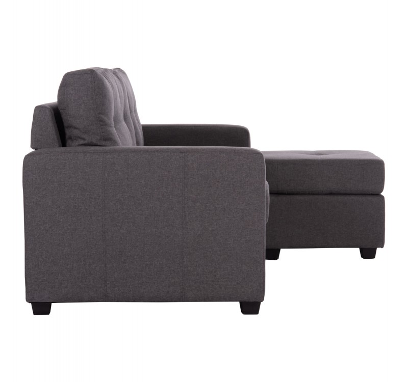 ΚΑΝΑΠΕΣ ΑΝΑΣΤΡΕΨΙΜΗ ΓΩΝΙΑ HM3004.02 ΜΕ ΓΚΡΙ ΥΦΑΣΜΑ 205X140X87Y εκ.