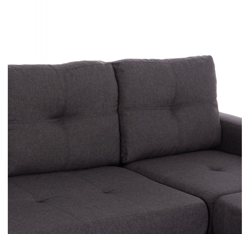 ΚΑΝΑΠΕΣ ΑΝΑΣΤΡΕΨΙΜΗ ΓΩΝΙΑ HM3004.02 ΜΕ ΓΚΡΙ ΥΦΑΣΜΑ 205X140X87Y εκ.