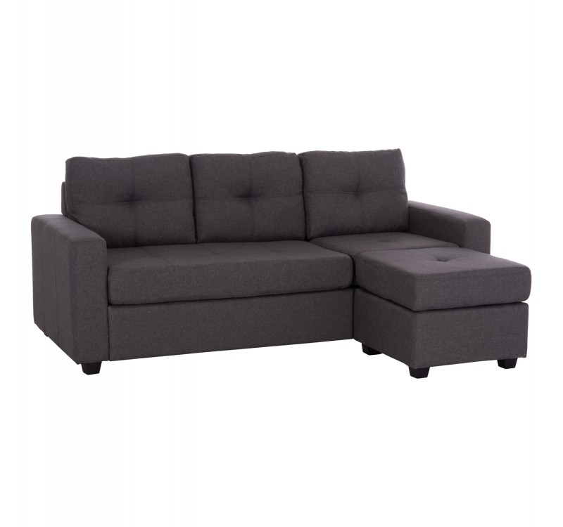 ΚΑΝΑΠΕΣ ΑΝΑΣΤΡΕΨΙΜΗ ΓΩΝΙΑ HM3004.02 ΜΕ ΓΚΡΙ ΥΦΑΣΜΑ 205X140X87Y εκ.