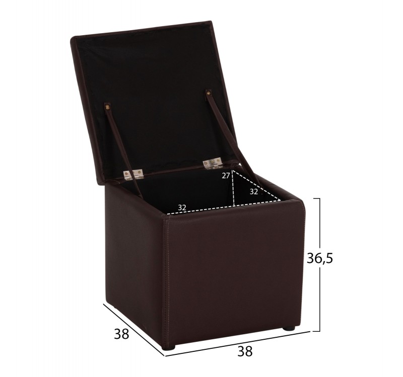 ΣΚΑΜΠΩ ΜΕ ΑΠΟΘΗΚΕΥΤΙΚΟ ΧΩΡΟ PU ΚΑΦΕ CUBE HM224.03--38x38x36.5Υεκ.