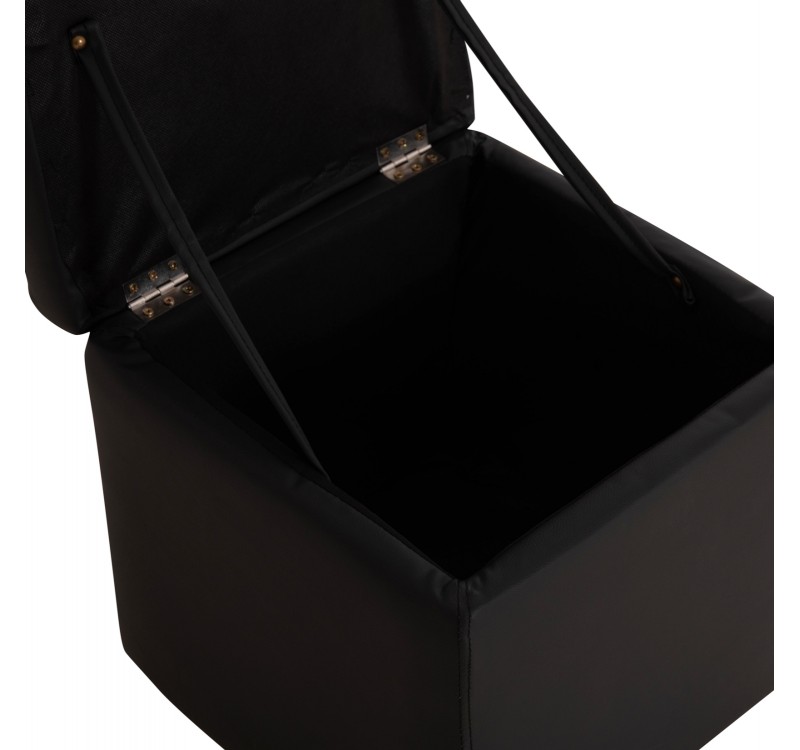 ΣΚΑΜΠΩ ΜΕ ΑΠΟΘΗΚΕΥΤΙΚΟ ΧΩΡΟ PU ΜΑΥΡΟ CUBE HM224.01 38x38x36.5Υεκ.