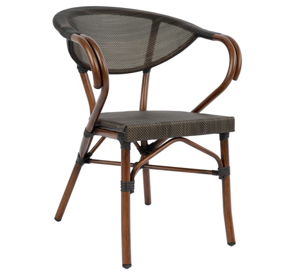 ΠΟΛΥΘΡΟΝΑ ΑΛΟΥΜΙΝΙΟΥ CLAY BAMBOO LOOK ΚΑΦΕ ΜΕ TEXTLINE HM5025 60,5x59x81Υ