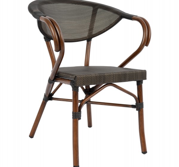 ΠΟΛΥΘΡΟΝΑ ΑΛΟΥΜΙΝΙΟΥ CLAY BAMBOO LOOK ΚΑΦΕ ΜΕ TEXTLINE HM5025 60,5x59x81Υ