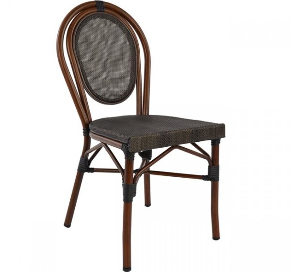 ΚΑΡΕΚΛΑ ΑΛΟΥΜΙΝΙΟΥ KASON BAMBOO LOOK ΚΑΦΕ ΜΕ TEXTLINE 40,5x56,5x89,5 εκ. HM5026