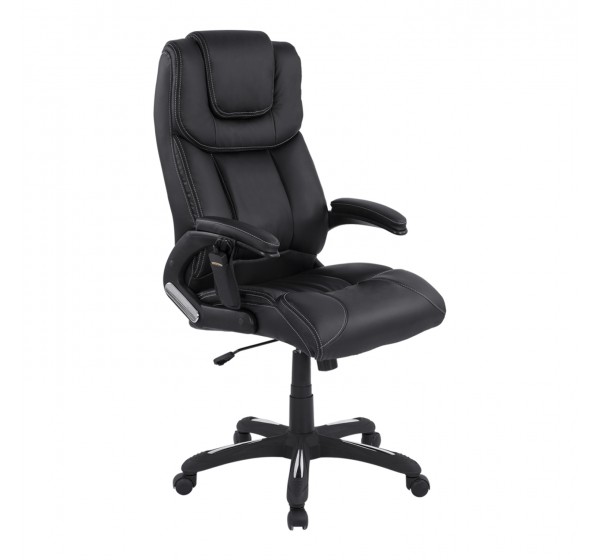ΚΑΡΕΚΛΑ ΓΡΑΦΕΙΟΥ THORIN HM1050.01 ΜΕ MASSAGE ΜΑΥΡΗ HOMEMARKT 62x70x127Y εκ.