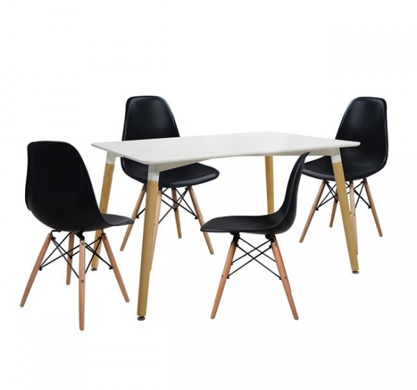 ΣΕΤ ΤΡΑΠΕΖΑΡΙΑ 5Τ ΤΡΑΠΕΖΙ MINIMAL 120x80x73 cm-TWIST ΜΑΥΡΕΣ HM10080.02