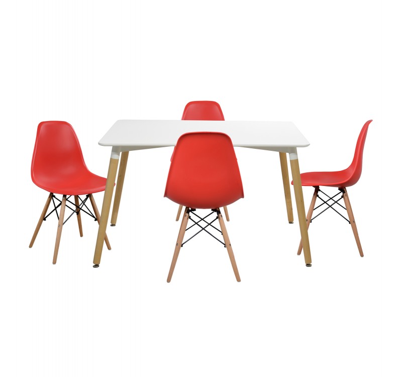 ΣΕΤ ΤΡΑΠΕΖΑΡΙΑ 5Τ ΤΡΑΠΕΖΙ MINIMAL 120x80x73 cm-TWIST ΚΟΚΚΙΝ HM10080.04