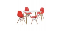 ΣΕΤ ΤΡΑΠΕΖΑΡΙΑ 5Τ ΤΡΑΠΕΖΙ MINIMAL 120x80x73 cm-TWIST ΚΟΚΚΙΝ HM10080.04
