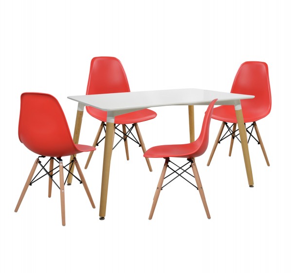 ΣΕΤ ΤΡΑΠΕΖΑΡΙΑ 5Τ ΤΡΑΠΕΖΙ MINIMAL 120x80x73 cm-TWIST ΚΟΚΚΙΝ HM10080.04