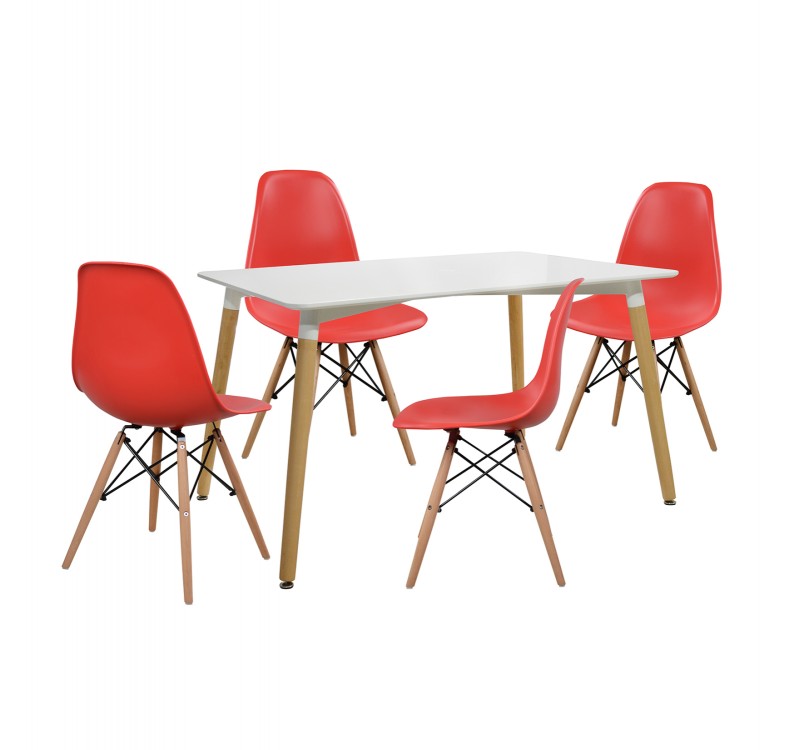 ΣΕΤ ΤΡΑΠΕΖΑΡΙΑ 5Τ ΤΡΑΠΕΖΙ MINIMAL 120x80x73 cm-TWIST ΚΟΚΚΙΝ HM10080.04