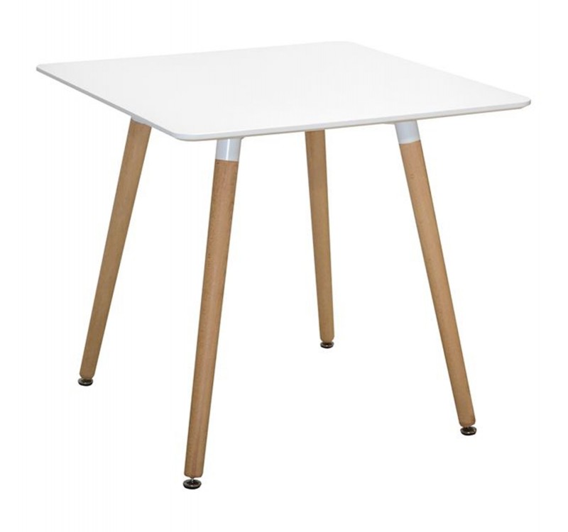 ΤΡΑΠΕΖΙ MINIMAL HM0057.01 ΛΕΥΚΟ 80Χ80Χ74 ΕΚ ΜΕ ΞΥΛΙΝΑ ΠΟΔΙΑ ΟΞΙΑ