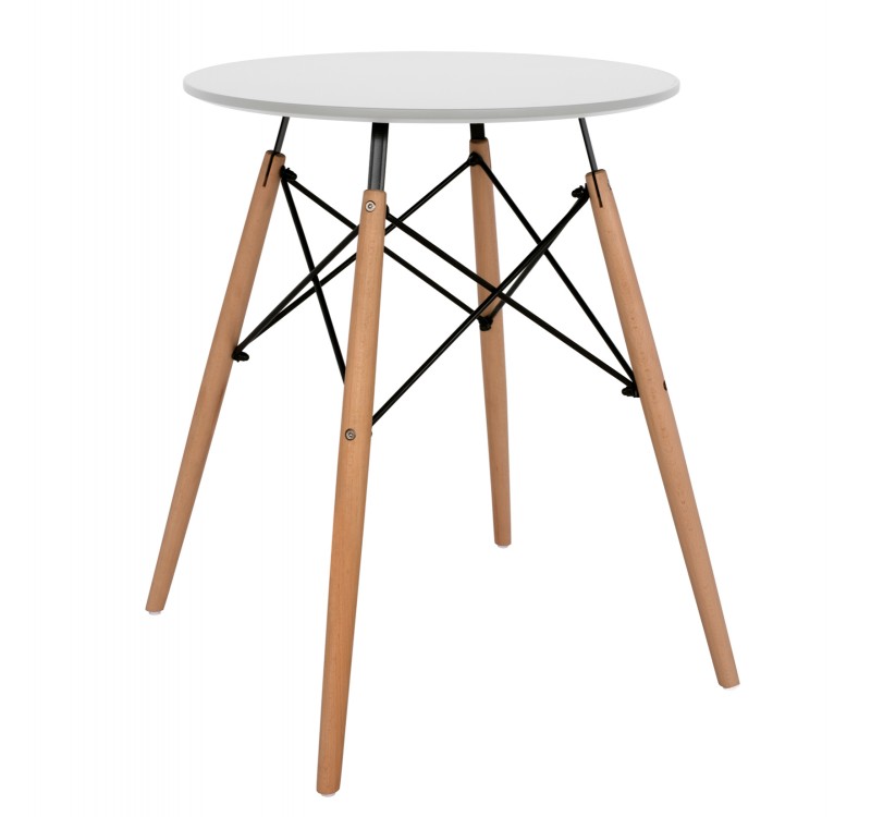 ΤΡΑΠΕΖΙ MINIMAL ΣΤΡΟΓΓΥΛΟ HM0060.01 ΛΕΥΚΟ ΧΡΩΜΑ MDF-ΠΟΔΙΑ ΟΞΙΑΣ ΦΥΣΙΚΟ Φ60Χ72Υεκ.