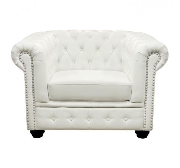 ΠΟΛΥΘΡΟΝΑ T.CHESTERFIELD POLINA HM3011.02 PU ΛΕΥΚΟ ΜΑΤ 110x90x73Y εκ.