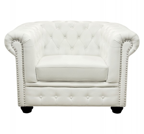 ΠΟΛΥΘΡΟΝΑ T.CHESTERFIELD POLINA HM3011.02 PU ΛΕΥΚΟ ΜΑΤ 110x90x73Y εκ.